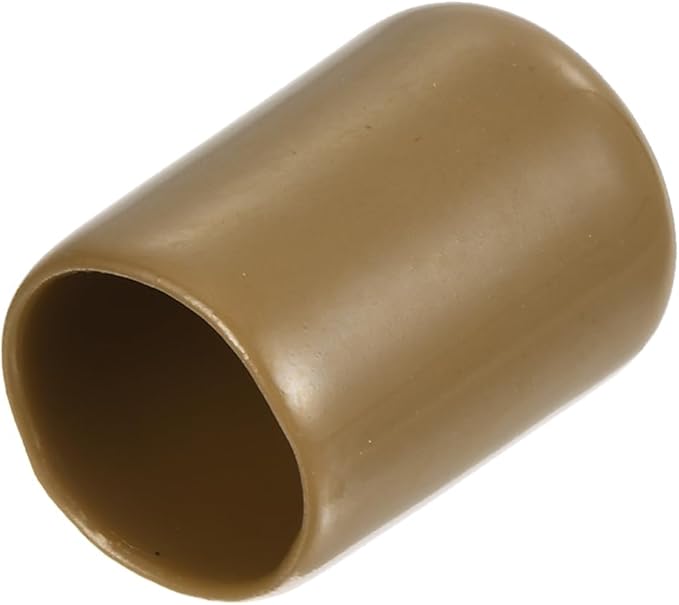 uxcell 20pcs Rubber End Caps 14.5mm ID Vinyl PVC Round Tube Bolt Cap Cover Screw Thread Protectors Light Brown by uxcell