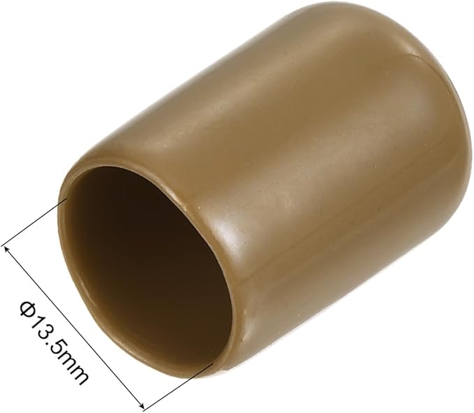 uxcell 20pcs Rubber End Caps 13.5mm ID Vinyl PVC Round Tube Bolt Cap Cover Screw Thread Protectors Light Brown - Image 3