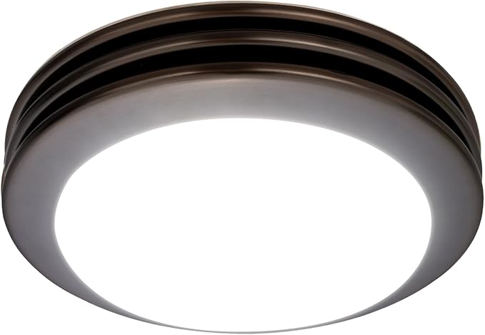 Akicon Ultra Quiet Bathroom Exhaust Fan with LED Light 80CFM 2.0 Sones Round Bathroom Ventilation Fan with Frosted Glass Cover (Oil Rubbed Bronze) by Akicon
