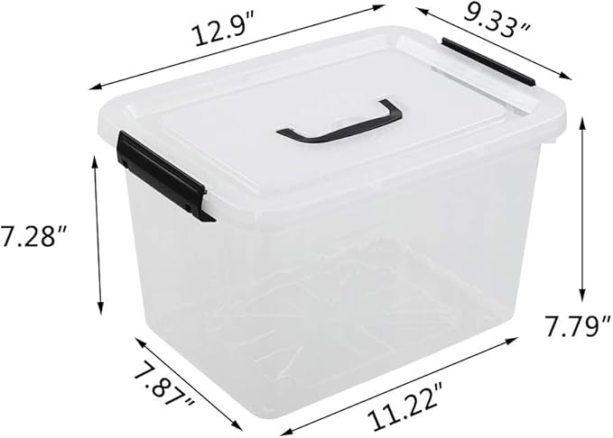 10 L Clear Plastic Latching Box, Plastic Storage Bin with Lids, 4-Pack - Image 2