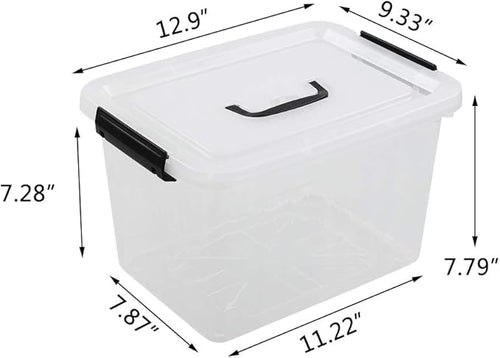 10 L Clear Plastic Latching Box, Plastic Storage Bin with Lids, 4-Pack - Image 2