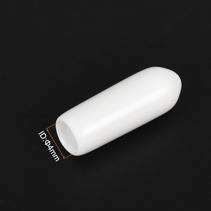 uxcell 20pcs Rubber End Caps 4mm(5/32") ID Vinyl Round End Cap Cover Screw Thread Protectors White - Image 3