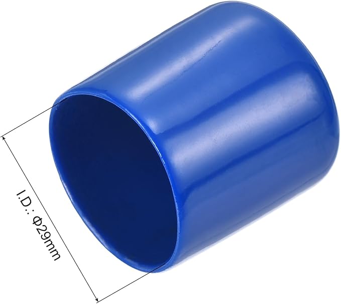 uxcell 20pcs Rubber End Caps 29mm(1 1/8") ID Vinyl PVC Round Tube Bolt Cap Cover Screw Thread Protectors Blue - Image 3