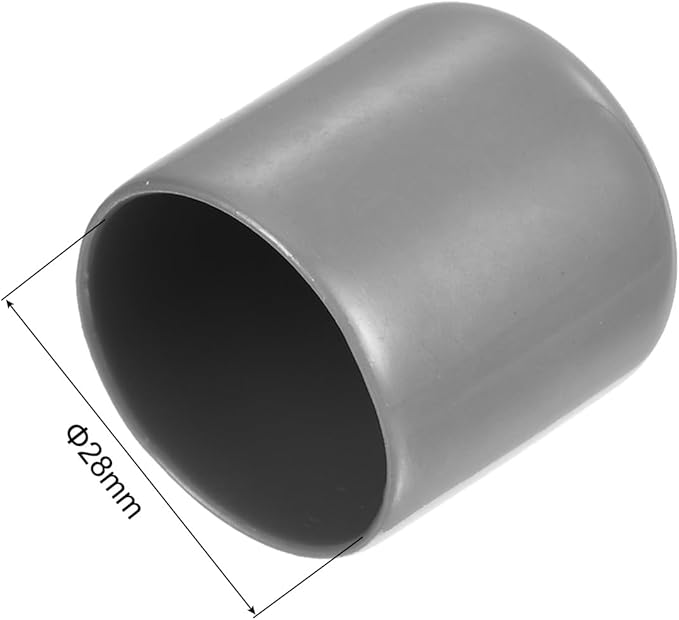 uxcell 20pcs Rubber End Caps Protective Caps 28mm ID Vinyl PVC Round Tube Bolt Cap Cover Screw Thread Protectors, Light Grey - Image 3