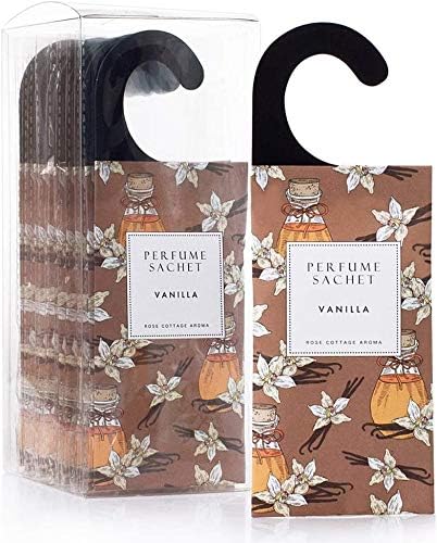ROSE COTTAGE Large 12 Packs Vanilla Hanging Closet Air Freshener Scented Sachets Long Lasting Smell Goods by ROSECOTTAGE