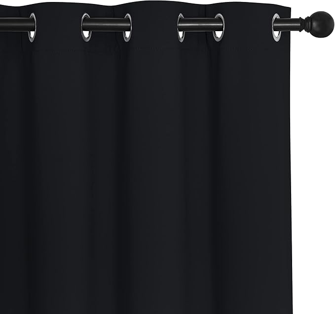 NICETOWN Black Blackout Curtain 78 inches Long - Thermal Insulated Grommet Soundproof Heat & Cold Blocking Privacy Doorway Curtain Window Treatment for Bedroom (1 Panel, W52 x L78) - Image 3