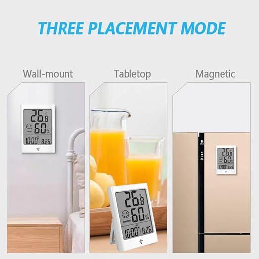 Digital Indoor Thermometer for Room, Smart Temperature Humidity Monitor with Backlight, Comfort Indicator, Max/Min Record, Time, Calendar, Alarm, °c/°f Switch for Bedroom, School - Image 6