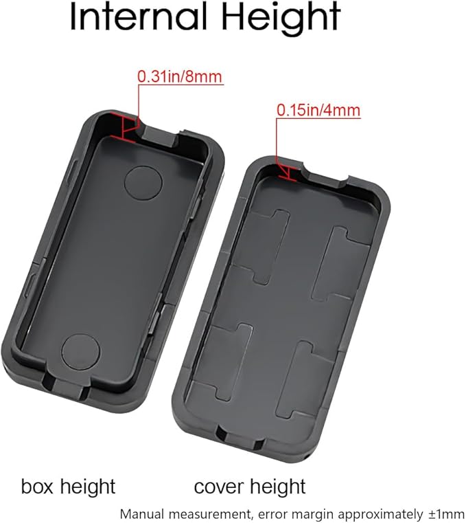 LeMotech Project Box 10 Pieces ABS Plastic Electrical Project Case Small Junction Box for Electronics Black 1.6 x 0.8 x 0.4 inch (40 x 20 x 11 mm) - Image 4