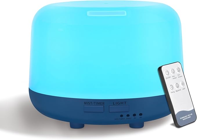 300ML Essential Oil Diffuser with Remote Control, 7 LED Color Changing Light,Ultrasonic Cool Mist Scent Humidifier by Marchred
