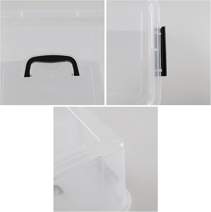 18 Liters Storage box with lid, Clear Plastic Storage Totes with Handles Set of 6 - Image 4