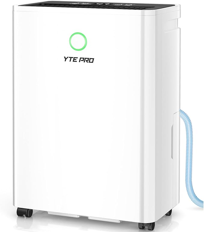 1500Sq.Ft Dehumidifier, 30Pint Dehumidifiers for Home, Quiet Dehumidifier for Bathroom, Basement, Bedroom and RV, with 6.56FT Drain Hose,0.66Gal Water Tank, 3-Color Humidity Light by BringthehighestROIproducts