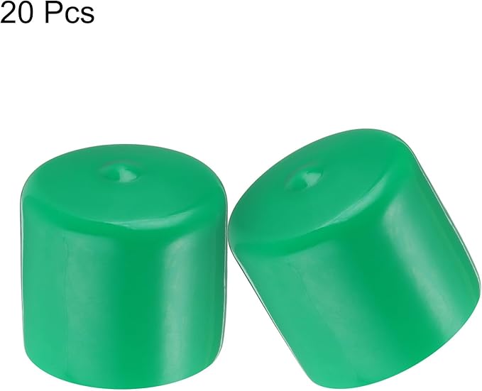 uxcell 20pcs Rubber End Caps 36mm(1 7/16") ID Vinyl PVC Round Tube Bolt Cap Cover Screw Thread Protectors Dark Green - Image 2