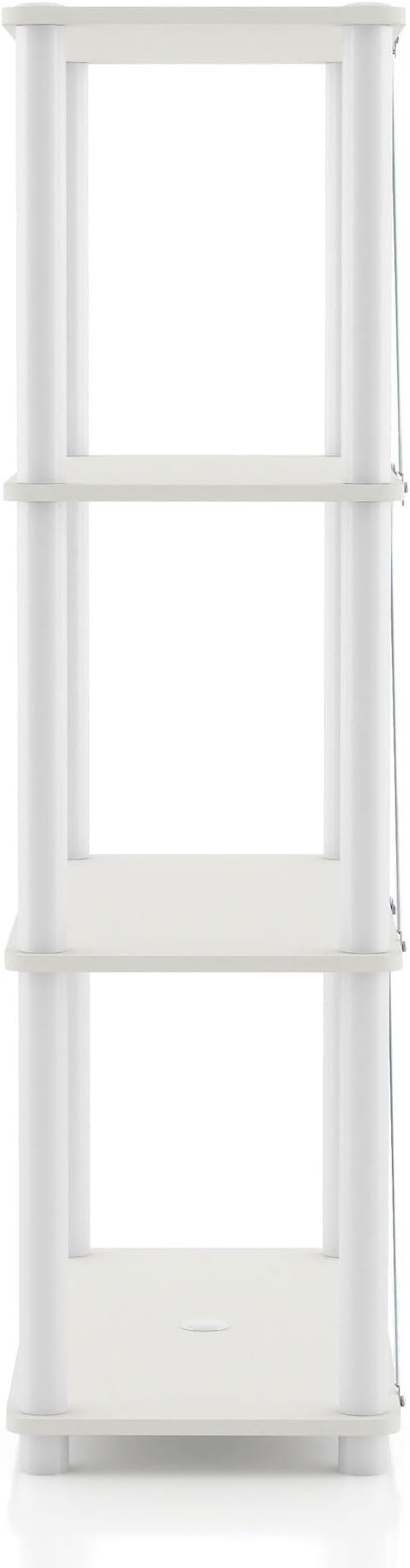 Homes: Inside + Out Apexa Modern 4-Tier Wide Shelving Units, Collectibles Display Shelves, Easy Assembly Standing Shelf, Home Storage Organizer for Living Room, Bedroom, Office, White - Image 12