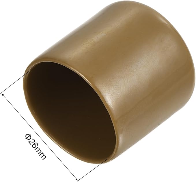 uxcell 20pcs Rubber End Caps 26mm(1 Inch) ID Vinyl PVC Round Tube Bolt Cap Cover Screw Thread Protectors Light Brown - Image 3