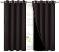 NICETOWN 100% Blackout Curtains 45 inches Length, 2 Thick Layers Completely Blackout Window Treatment Thermal Insulated Lined Drapes for Basement Window (Brown, 1 Pair, 52 inches Width Each Panel) by NICETOWN