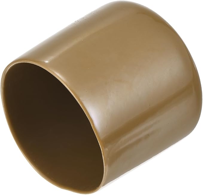 uxcell 20pcs Rubber End Caps 47mm(1 7/8") ID Vinyl PVC Round Tube Bolt Cap Cover Screw Thread Protectors Light Brown by uxcell