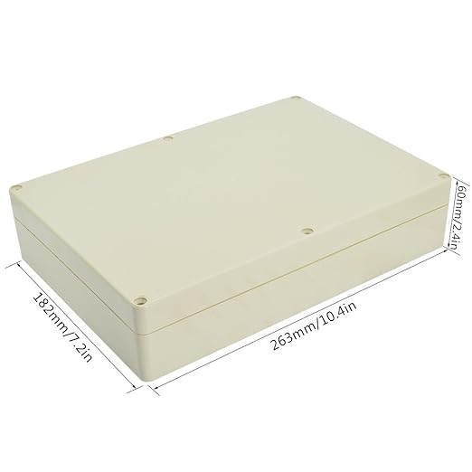 LeMotech Waterproof Dustproof IP65 ABS Plastic Junction Box Universal Electric Project Enclosure Pale Gray 10.4 x 7.2 x 2.4 inch (263 x 182 x 60 mm) - Image 2