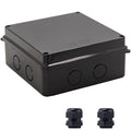 Junction Box, Reserved Holes Electrical Boxes Waterproof IP65 ABS Plastic Electrical Power Cord Enclosure Project Box Black 5.9 x 5.9 x 2.8 inch(150x150x70mm) by LuSumtly