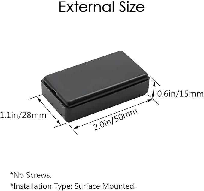 LeMotech Project Box 10 Pieces ABS Plastic Electrical Project Case Small Junction Box for Electronics Black 2.0 x1.1 x0.6 inch (50 x 28 x 15 mm) - Image 2