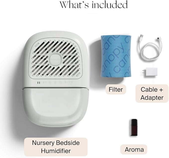 Canopy Nursery Humidifier 2.0, White, 36 HR Run Time, 2.5L Capacity Tank - Sleep Lights, White Noise, Clean Aroma Diffusion - Promote Deep Sleep & Happy Skin - Humidifier, Filter & Aroma Kit - Image 2