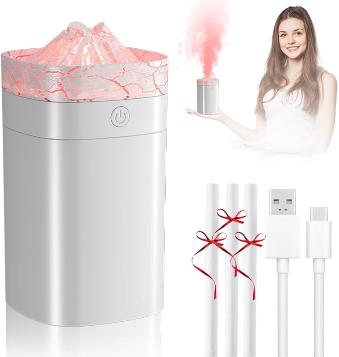 400ml Small Humidifier, Portable Mini Humidifier with 2 Modes Large Spray, USB Personal Desktop Humidifiers for Home Bedroom Car Office Travel Yoga with 7 Color LED Light, Auto Shut-Off, Bass Work - Image 8
