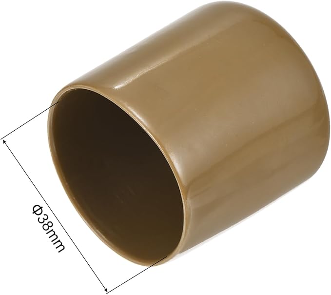 uxcell 20pcs Rubber End Caps 38mm(1 1/2") ID Vinyl PVC Round Tube Bolt Cap Cover Screw Thread Protectors Light Brown - Image 3