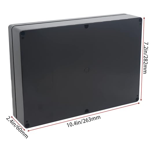 Watertight Junction Box, IP67 Waterproof Project Box Durable ABS Plastic Electronic Enclosure Case for DIY Electrical Project Black 10.35" x 7.17" x 2.36"(263 x 182 x 60 mm) - Image 2