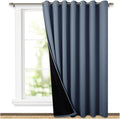 NICETOWN Vertical Blind for Window, Total Shade Patio Door Curtain, Heavy-Duty Full Light Shading Sliding Door Drape Room Divider Curtain (Stone Blue, 1 Panel, 100 inches Wide x 84 inches Long) by NICETOWN