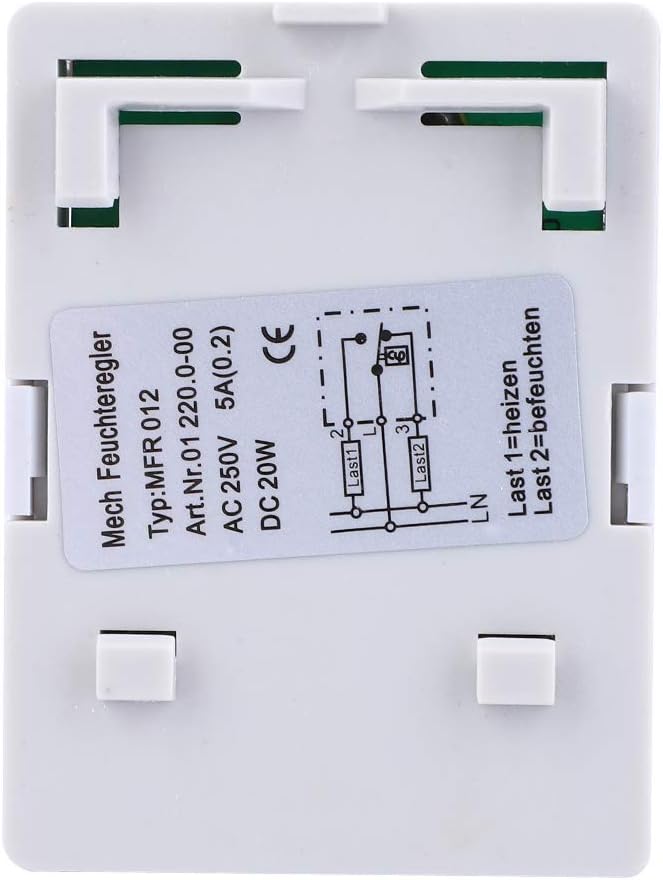 Focket Humidity Controller, MFR012 Hygrostat Humidity Switch 35mm DIN Rail EN50022, Hygrostat Fan Heater for TV, Mechanical Humidity Controller for Cabinet Humidity Adjuster - Image 8