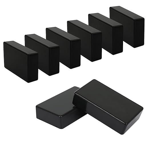 Project Box 8 Pieces Electrical Box Small Junction Box ABS Plastic Enclosure Power Electronic Case Black 3.94" x 2.36" x 0.98"(100 x 60 x 25mm) by HoHaing