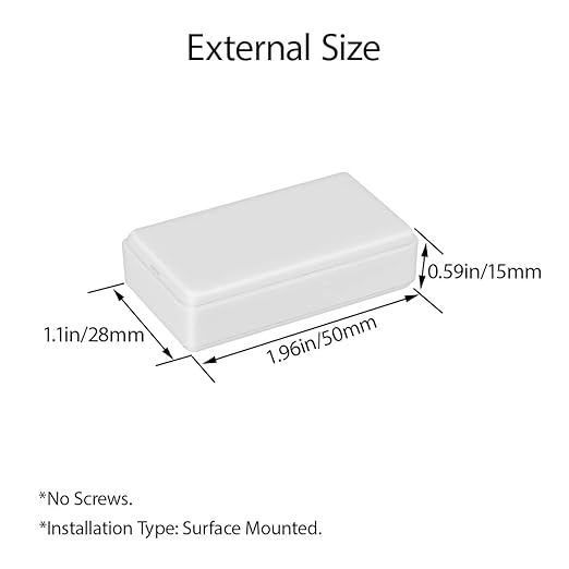 LeMotech Project Box 10 Pieces ABS Plastic Electrical Project Case Small Junction Box for Electronics White 1.97 x 1.10 x 0.59 inch (50 x 28 x 15 mm) - Image 3