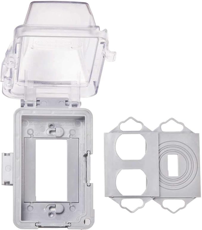 TayMac MM420C 1-Gang Nonmetallic Extra Duty Weatherproof In-Use Horizontal/Vertical 16-in-1 Standard Cover, 2.75 in, Clear - Image 2