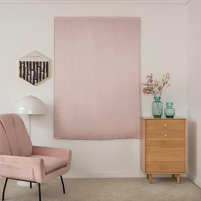 Autohesion Curtains for Windows,Bedroom Blackout Curtains for - Thermal Lnsulated No Drill Curtains Room Darkening Black Small Drapes, JILRON,(1 Panels,35Wx63L inch-Tender Pink) - Image 9