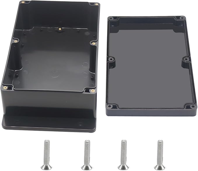 Outdoor Waterproof Junction Box IP67 Project Box ABS Black Electrical Boxes Electronic Enclsoure with Mounting Ear for DIY Project 9.1 x 5.9 x 3.4 inch (230x150x87mm) by Otdorpatio