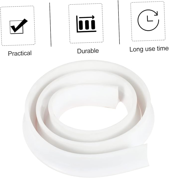 jojofuny 3m Toilet Water Retaining Strip Self-adhesive Bathroom Baffle for Showers and Countertops Silicone Barrier for Kitchens and Bathtubs Easy to Clean and - Image 4