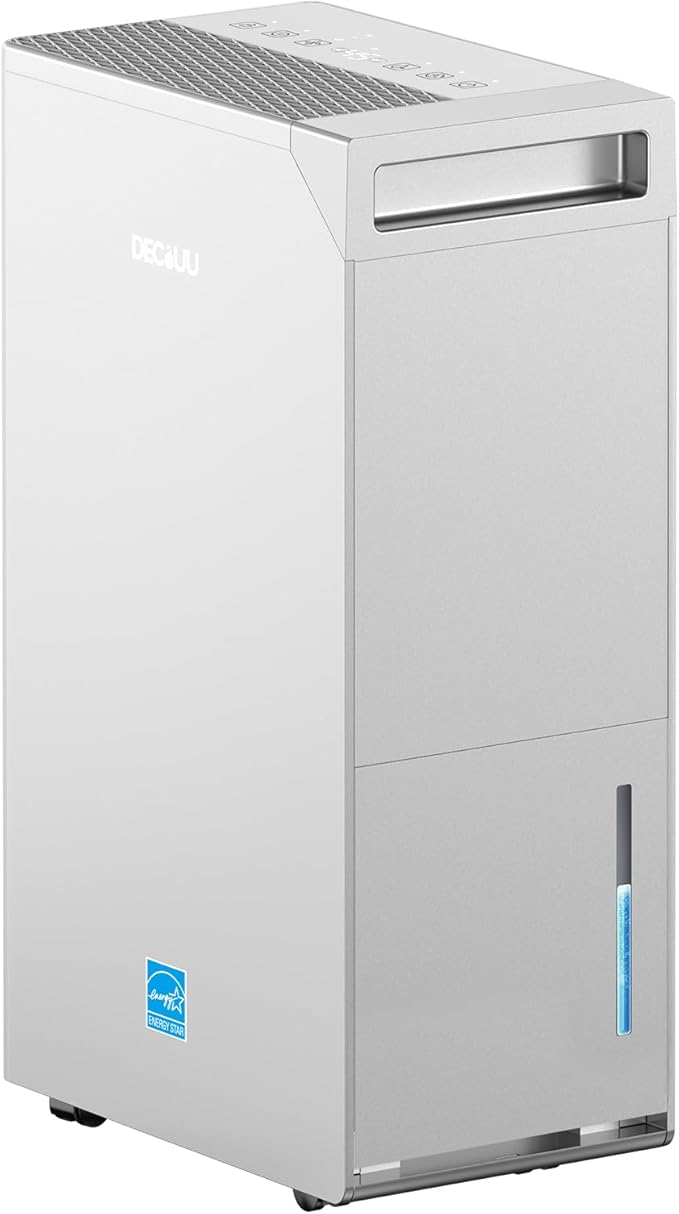 5000 Sq.Ft Energy Star Most Efficient 2024 Dehumidifier,DECIUU Max 100 Pint Dehumidifier for Basement with Drain Hose,Intelligent Humidity Control for Home Bathroom Garage Bedroom by DrySmartLiveBetter