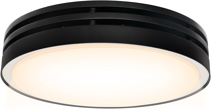 Akicon Bathroom Exhaust Fan with Light, 110CFM, 2.0 Sones for Ceiling, 1000lm Dimmable LED Light and 150lm Nightlight Dual Color Bathroom Vent Fan for Home, Round, Black by Akicon