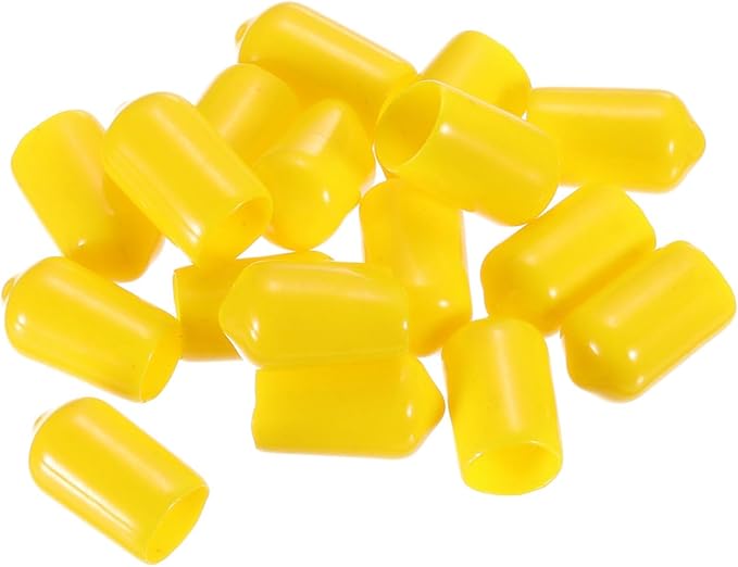 uxcell 20pcs Rubber End Caps 9mm ID Vinyl PVC Round Tube Bolt Cap Cover Screw Thread Protectors Yellow - Image 4