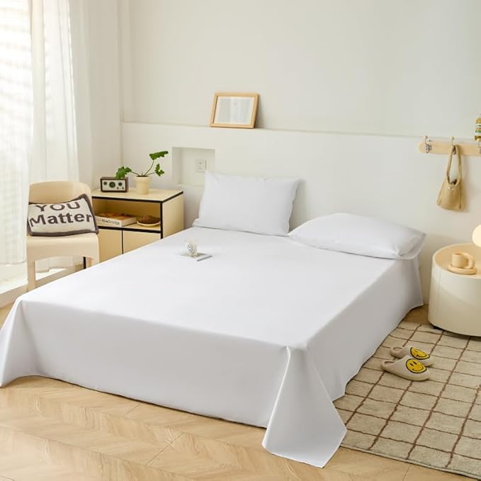 WenBags Lightweight Waterproof Flat Sheet 70 * 90 Inches Queen Size-Mattress Protector for Bed & Couch, Pet Hair Resistant Cover Ideal for Dogs & Cats, Perfect for Hotels & Hospitals (White) - Image 6