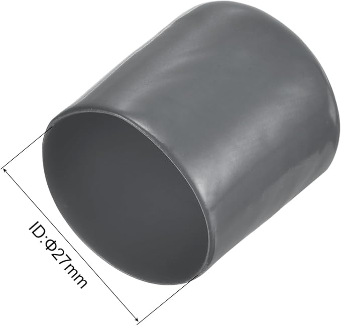 uxcell 20pcs Rubber End Caps 27mm ID Vinyl Round Tube Bolt Cap Cover Thread Protectors Dark Grey - Image 3