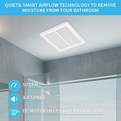 Tech Drive Bathroom fan 50 CFM, 1.0Sone DC Motor with No Attic access Needed Installation,Very Quiet Ventilation and Exhaust Fan, Ceiling Mounted Fan, White - Image 3