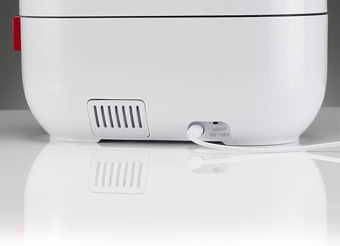 BONECO 1 Gallon Whisper Quiet Cool Mist Ultrasonic Humidifier for Large Room with LED Light, Control Knob, and Essential Oil Holder, White - Image 3
