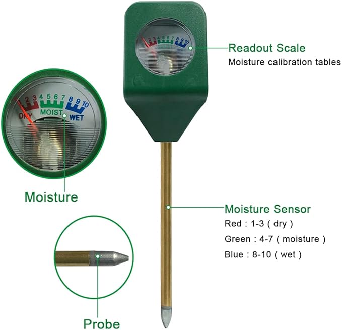 Soil Moisture Meter Mini Size Humidity Tester Suitable For Lawn Care Gardens Potted For Indoor And Outdoor Use Plant Care Accessories Indoor Tools - Image 6