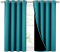 NICETOWN Peacock Teal 100% Blackout Curtains 45 inches Long, 2 Thick Layers Completely Blackout Window Treatment Thermal Insulated Lined Drapes for Small Window (1 Pair, 52 inches Width Each Panel) by NICETOWN
