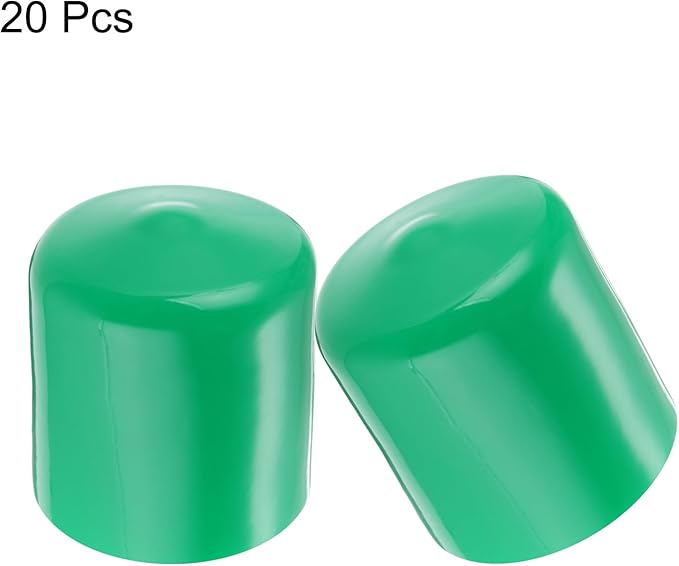 uxcell 20pcs Rubber End Caps 40mm ID Vinyl PVC Round Tube Bolt Cap Cover Screw Thread Protectors Dark Green - Image 2