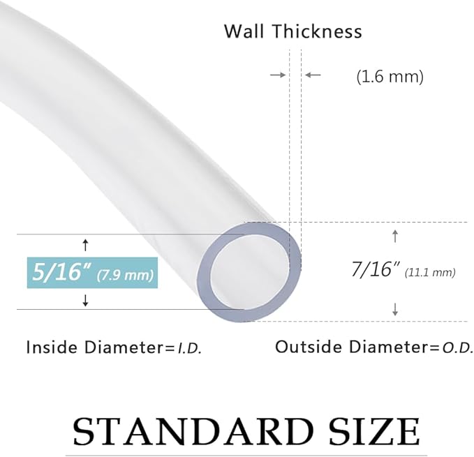 DAVCO 5/16" ID - 50 ft Clear Vinyl Tubing with 2 Stainless Clamps, Low Pressure Flexible PVC Tube, Heavy Duty UV Chemical Resistant Lightweight Plastic Vinyl Hose, BPA Free and Non Toxic - Image 3