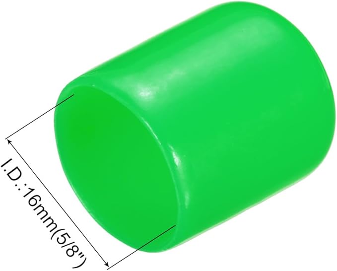 uxcell 20pcs Rubber End Caps 16mm(5/8") ID Vinyl PVC Round Tube Bolt Cap Cover Screw Thread Protectors Green - Image 3