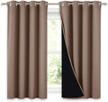 NICETOWN Bedroom Full Blackout Curtain Panels, Super Thick Insulated Window Covers, Keeping Out Cold Air and Heat 100% Blackout Blinds with Black Liner (Cappuccino, Set of 2, 52 by 54-inch) by NICETOWN