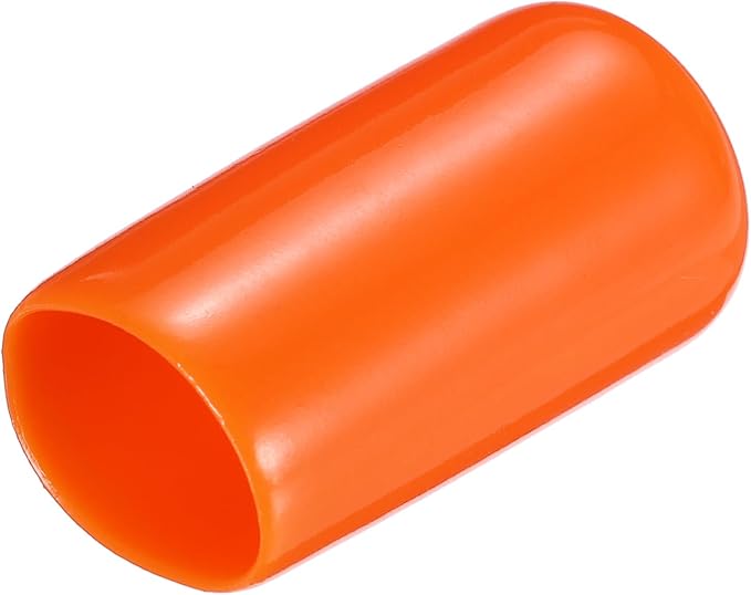 uxcell 20pcs Rubber End Caps 10mm(3/8") ID Vinyl PVC Round Tube Bolt Cap Cover Screw Thread Protectors,Orange by uxcell