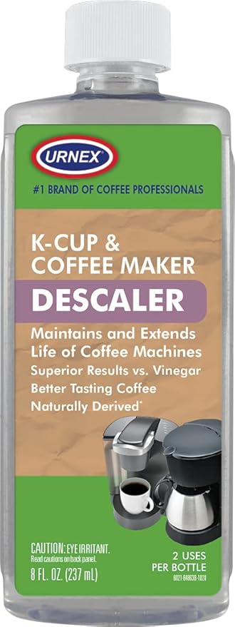 Descaler (2 Uses Per Bottle) - Universal Descaling Solution for Keurig, Nespresso, Delonghi and All Single Use Coffee and Espresso Machines - Made in the USA by Urnex